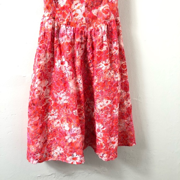 [SOLD] Guess Pink Orange Floral Fit Flare Dress - Picture 3 of 7